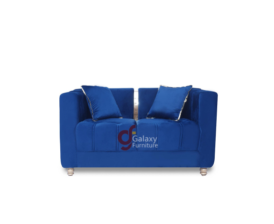 2 Seater Turkish Design Imported Blue Velvet Modern Design Sofa Set