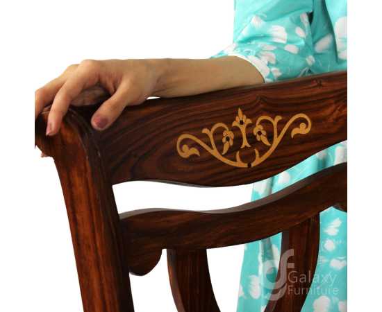 Galaxy Solid Rose Wood 4 Chair with comfortable cushions Dining Table