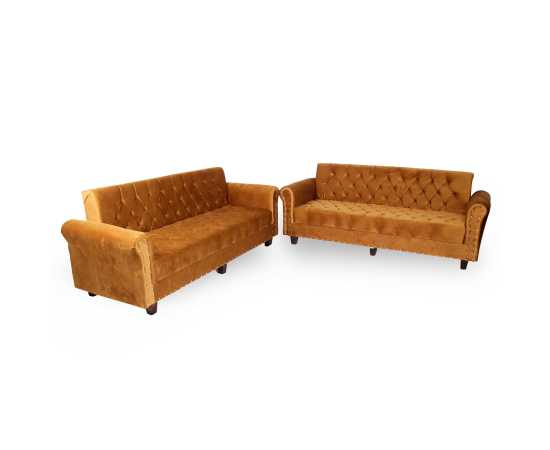 D-Dot Mate Brown Alvera velvet 02 Sofa cum Bed Diamond Supreme Foam