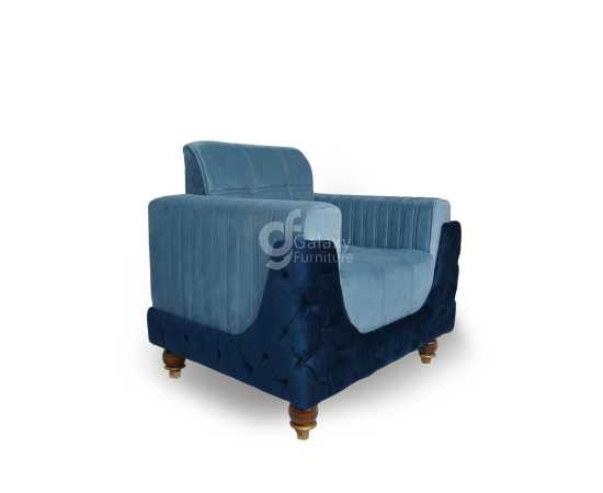 Five Seater Turkish Design Gray & Blue Velvet Modern Design Sofa SetFive Seater Turkish Design Gray & Blue Velvet Modern Design Sofa Set