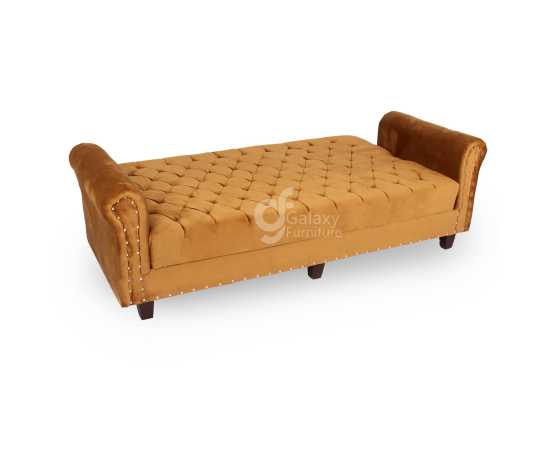 D-Dot Mate Brown Alvera velvet 02 Sofa cum Bed Diamond Supreme Foam