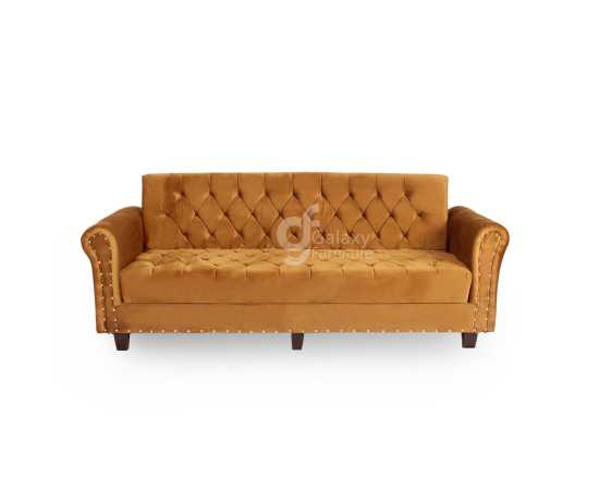 D-Dot Mate Brown Alvera velvet 02 Sofa cum Bed Diamond Supreme Foam