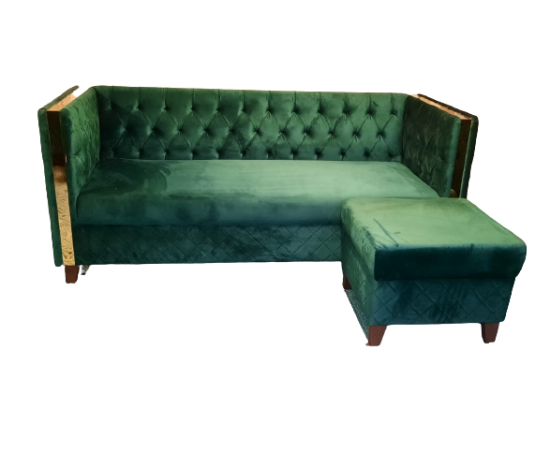 3 Seater Turkish Design Sofa Set with deep knotted work Ottoman