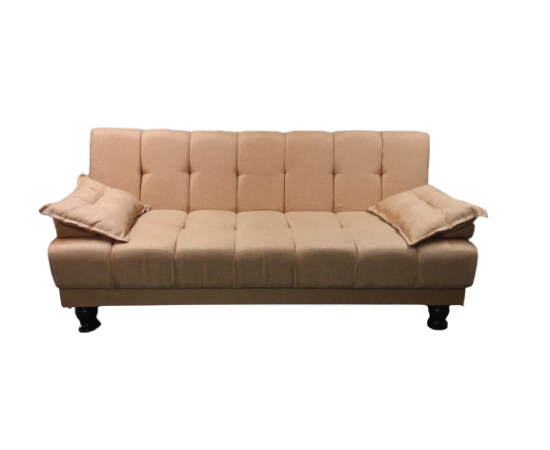 Sofa Cum Bed Imported Jute Fabric Camel Color Armless Compact Living Spaces