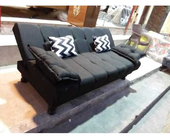 Black Sofa Cum bed fabric imported Black Jute length 6 ft and height 18 inches from ground