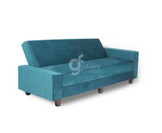Sofa Cum Bed Imported Velvet Fabric Green Color