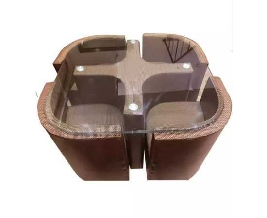 Galaxy Modern Compact Dining Table with 4 Chairs wood structure