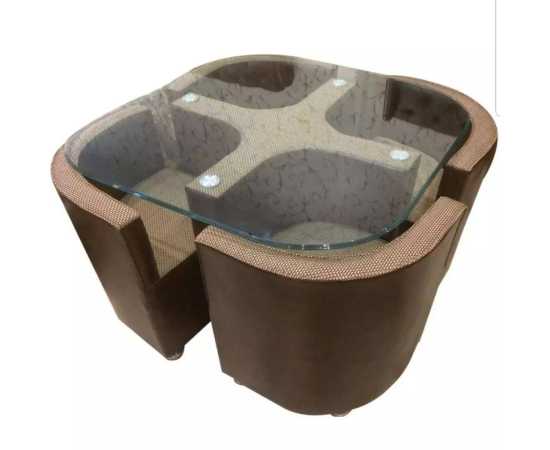 Galaxy Modern Compact Dining Table with 4 Chairs wood structure