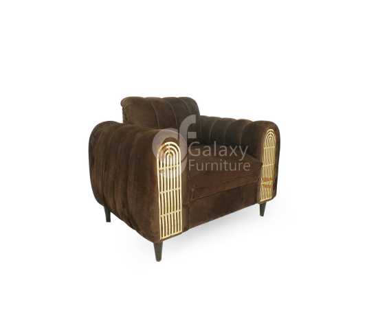 Brand New Five Seater Turkish Design Dark Brown Velvet Modern Design Sofa Set