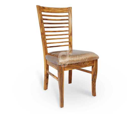 Solid Sheesham Wood Dining Table Set with 6 Cushioned Chairs Provincial Teak Finish