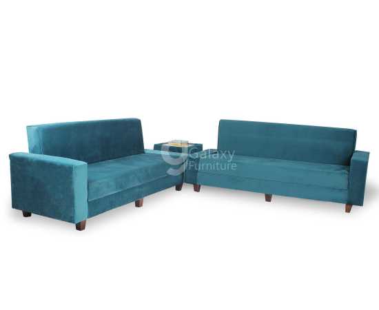Galaxy D-Dot Mate Green velvet 02 Sofa cum Bed with Matching Table Diamond Supreme Foam