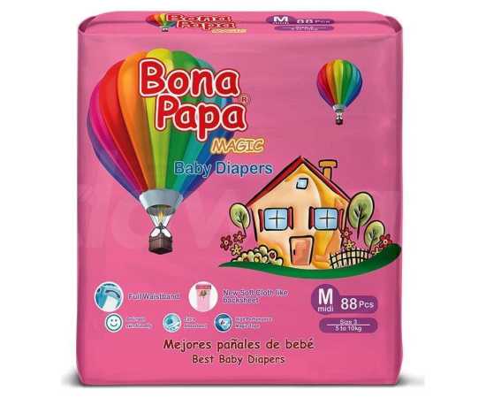 Bona Papa Diapers Size No 3 Medium 5-10KG - Pack of 88 88 Pcs