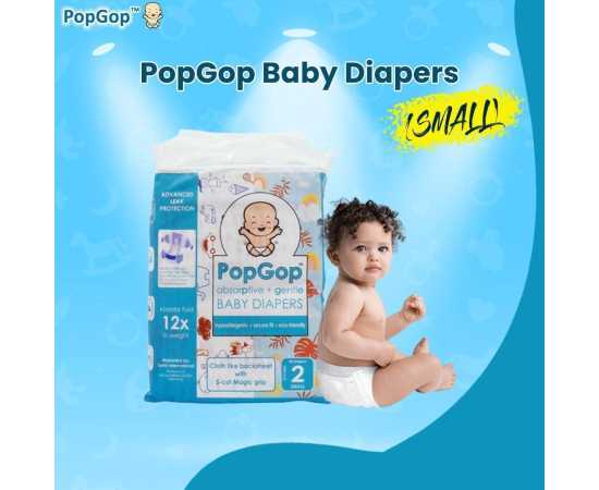 PopGop Baby Diapers Small Size 2 For 3-6 KG - Pack of 48 Pcs