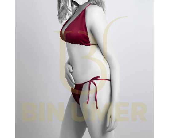 Bin Umer 2 PCS Western Style Honeymoon Panty & Bra Lingerie Set - Maroon