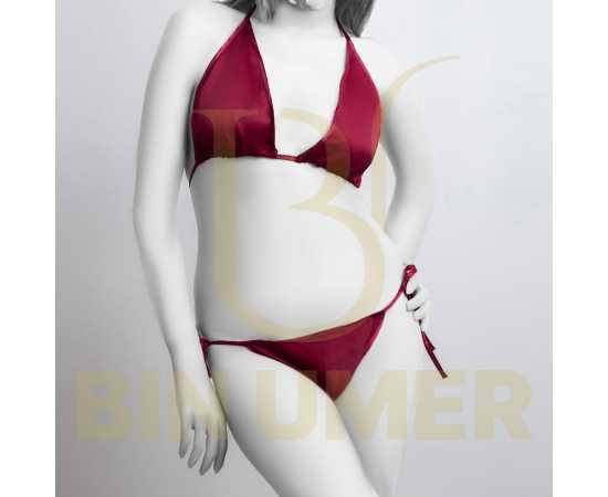 Bin Umer 3 PCS Western Bridal Honeymoon Nighty set For Women - Maroon