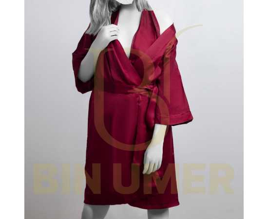 Bin Umer 2 PCS Western Bridal Honeymoon Nighty Set - Meroon