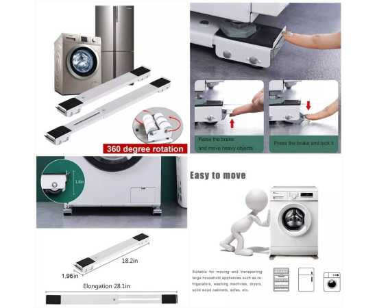 1 Pair Heavy Duty Telescopic Washing Machine Refrigerator Appliance Mover Tool