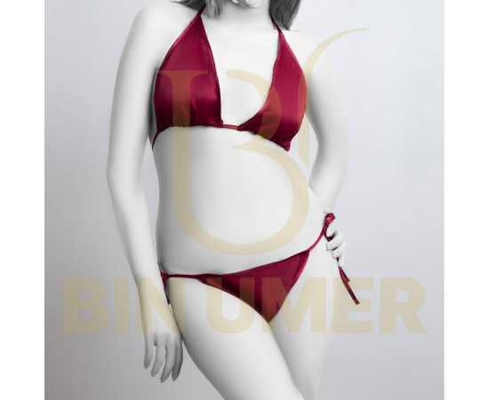 Bin Umer 2 PCS Western Style Honeymoon Panty & Bra Lingerie Set - Maroon
