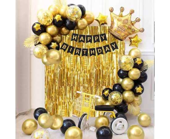 Yellow & Black Charming Birthday Party Decoration Balloons Set