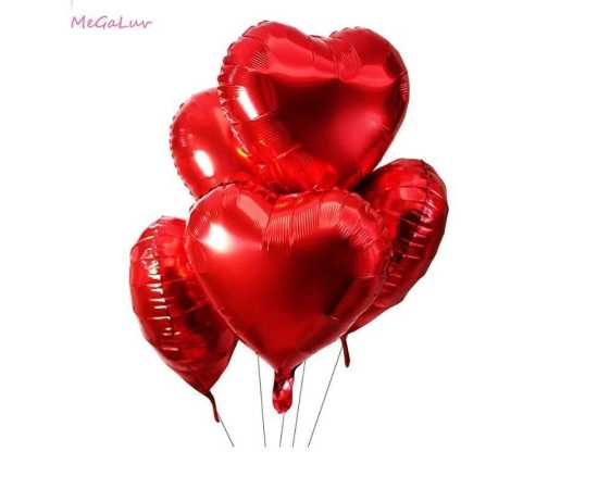 5 Pcs Hearts For Valentine & Special Party Balloons