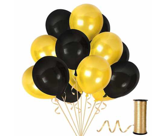Yellow & Black Charming Birthday Party Decoration Balloons Set