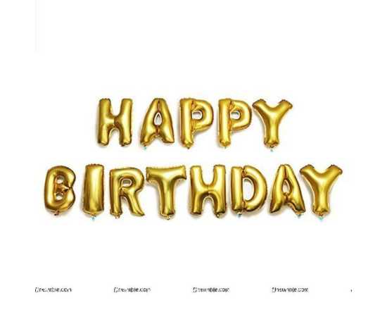 Golden & Purple Birthday Theme Balloons Set