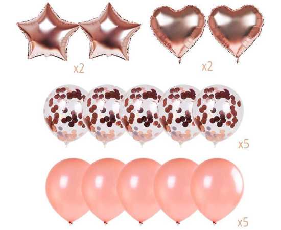 14 PCS Pack Foil Confetti Metallic Decoration Balloons Set
