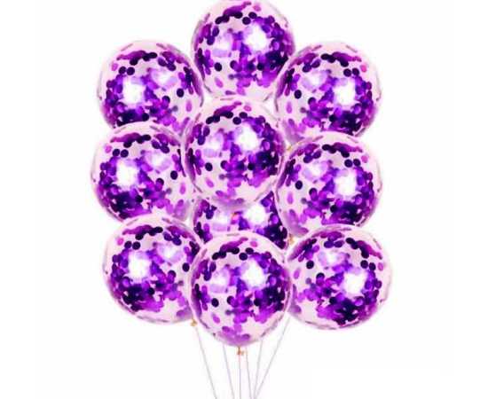 Golden & Purple Birthday Theme Balloons Set