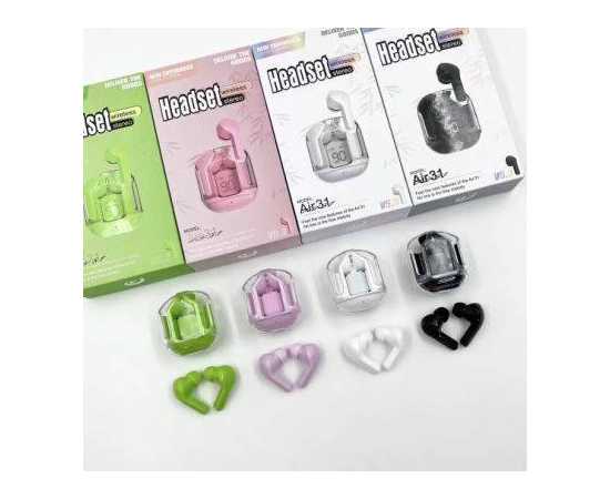 Air 31 Wireless Transparent Earbuds with Deep Bass