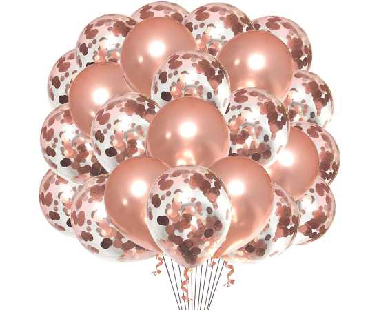 Pack Of 10 - Confetti Balloons Set With Curling Ribbons For Birthday Party