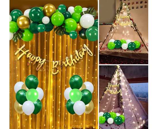 Green Birthday Decoration Balloon Set For