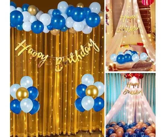 Blue & White Birthday Party Decoration Balloon Set