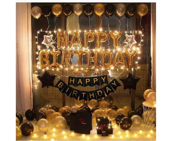 Glossy Happy Birthday Theme Decoration Balloons Set