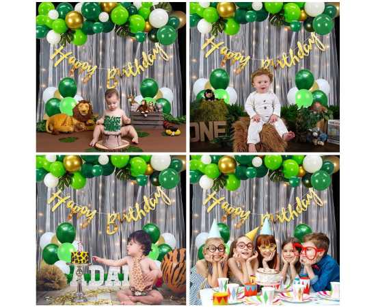Green Birthday Decoration Balloon Set For