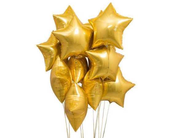 Happy Birthday Golden & Black Theme Balloons Set