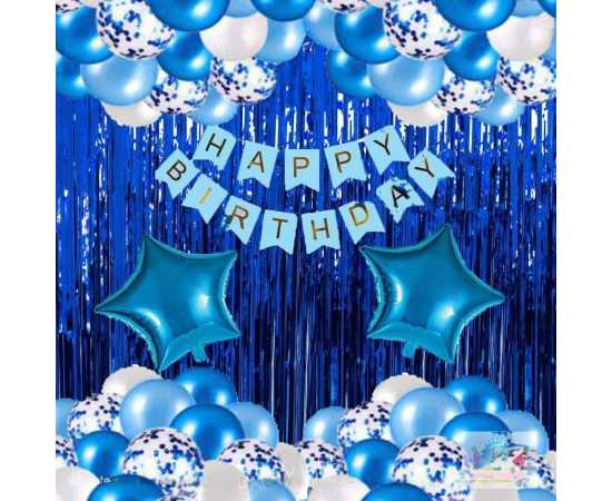 Blue Birthday Decoration Balloons Set