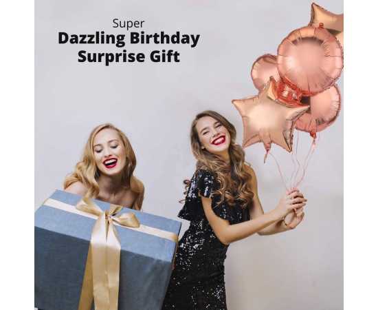 Charming Rose Gold Happy Birthday Theme Balloons Set For Party