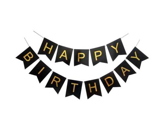 Lovely Theme Of Happy Birthday Cards Banner With Combo Of '30' Pcs Balloons