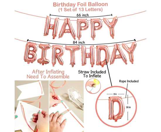 Happy Birthday Theme Decoration Foil Balloon Set