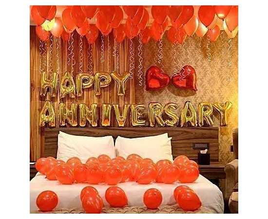 Happy Anniversary Foil Decoration Balloons With foil heart Set