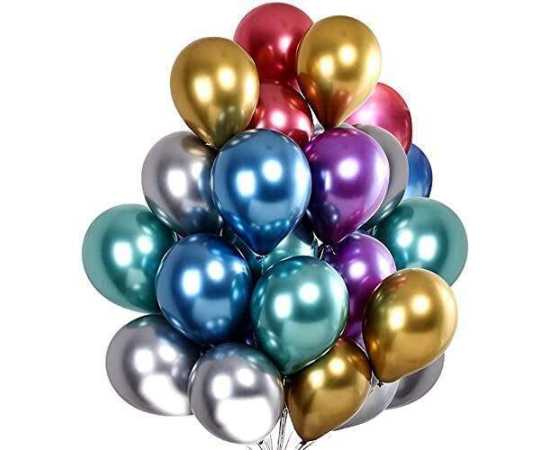 50 Pcs Multi Color Metallic Party Balloons Pack