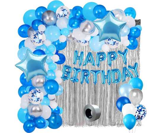 Lovely Blue &White Happy Birthday Theme Set