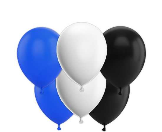 Happy Birthday Silver And Black Theme Balloons Set