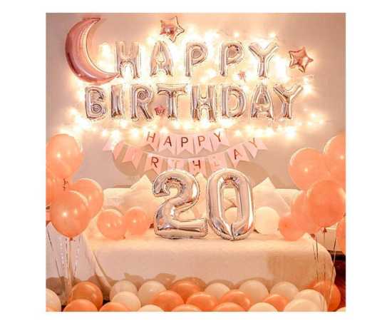 Fairy Light Moon Star With Foil Balloons Decoration Set