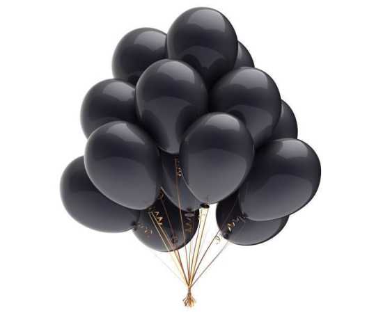 Happy Birthday Balloons Set Black - Pack of 30 Piece