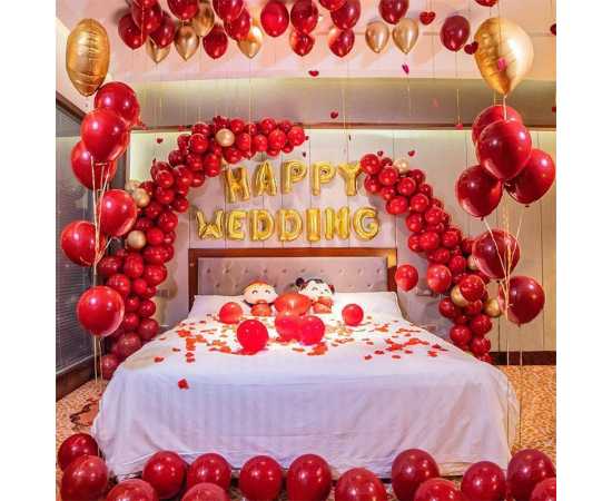 Pack Of 100 Pcs Shining Red Balloons Set For Birthday Party