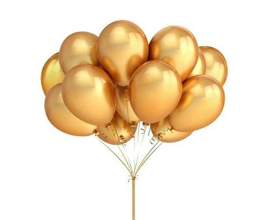Lovely White And Golden Happy Birthday Theme Balloons Set