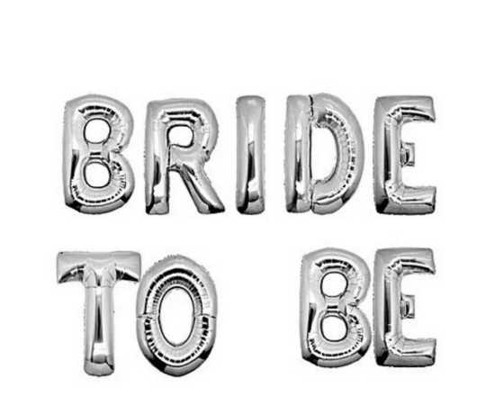 Lovely Bride To Be Silver & Pink Theme Balloons Set