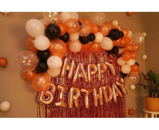Elegant Birthday Rose Gold Theme Decorations Balloons