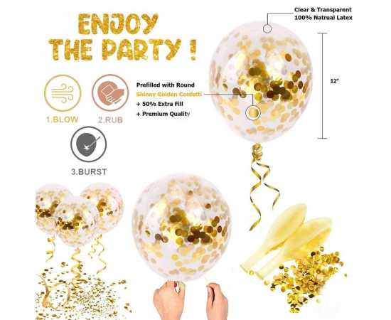 White And Golden Happy Anniversary Decorations Foil Balloon Set